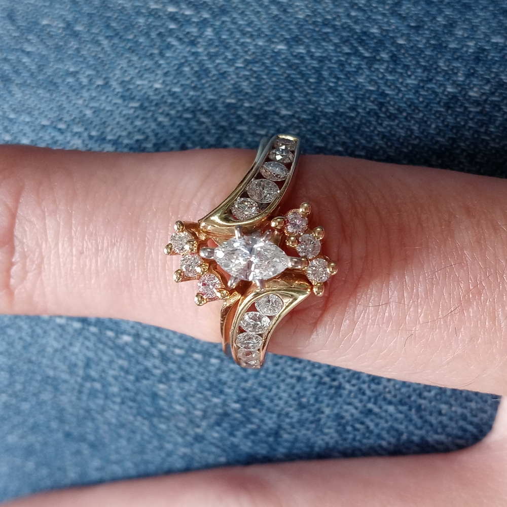 14K Diamond Wedding Set Ring